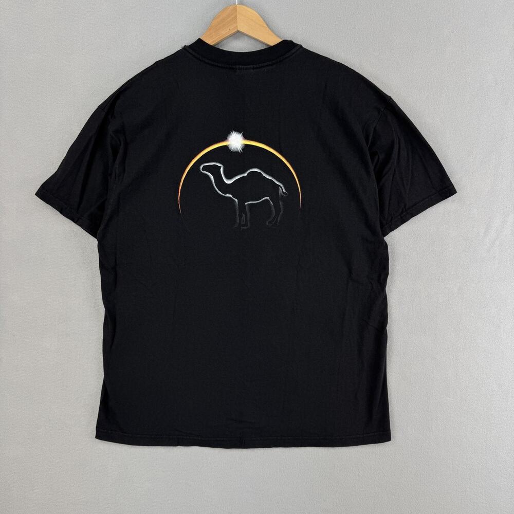 Vintage Camel Shirt Mens XL Black Pocket Graphic Tee Hanes Heavyweight 90s